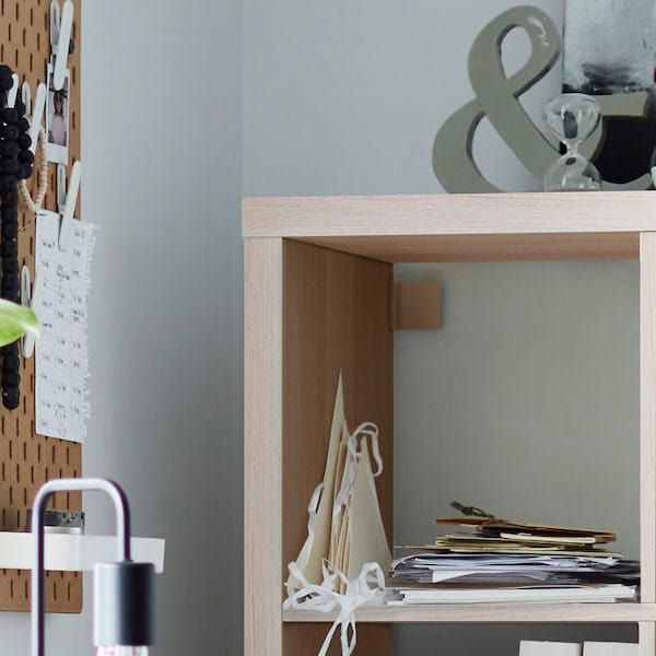 Ikea KALLAX - Shelving unit with 2 inserts, with 4 drawers/white stained oak effect, 147x42 cm