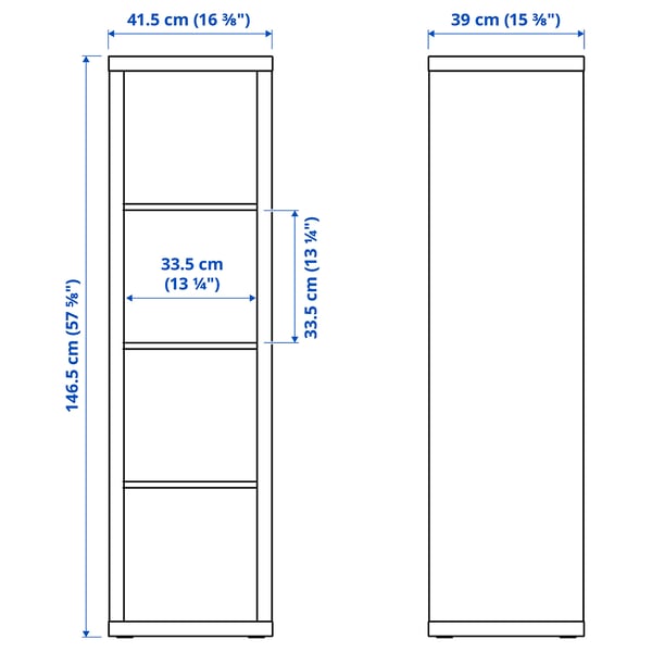 KALLAX shelving unit with 2 inserts, with 4 drawers/black-brown, 147x42 cm