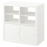 KALLAX shelving unit, with 2 doors/with 2 shelf inserts white, 77x77 cm
