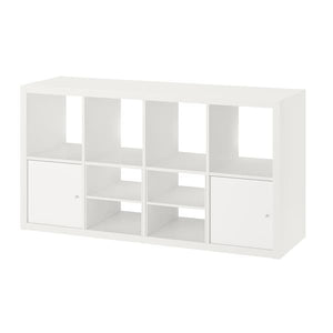 Ikea KALLAX - Shelving unit, with 2 doors/with 2 shelf inserts white, 147x77 cm