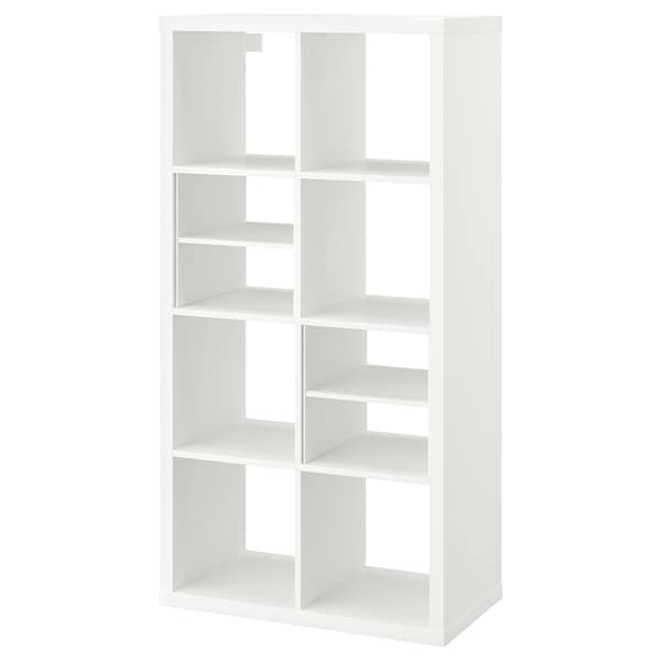 Ikea KALLAX - Shelving unit, with 2 shelf inserts/white, 147x77 cm