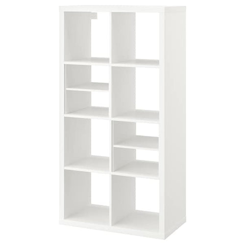 KALLAX shelving unit, with 2 shelf inserts/white, 147x77 cm