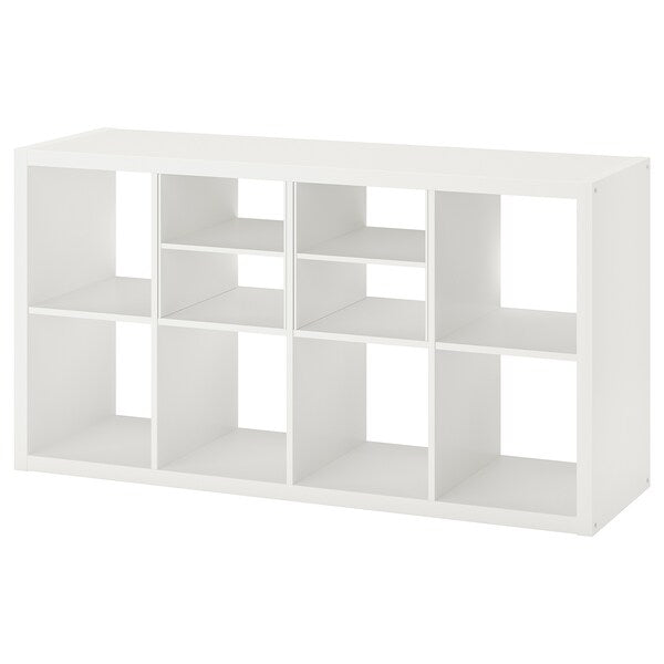 KALLAX - Shelving unit, with 2 shelf inserts/white, 147x77 cm