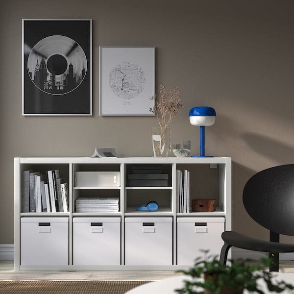 Ikea KALLAX - Shelving unit, with 2 shelf inserts/white, 147x77 cm