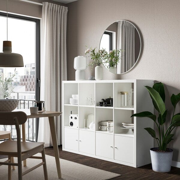 Ikea KALLAX - Shelving unit with 4 inserts, white, 147x112 cm