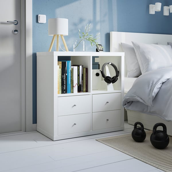 KALLAX - KALLAX Shelving unit, with 4 drawers/white, 77x77 cm