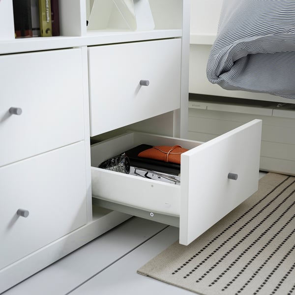 KALLAX - KALLAX Shelving unit, with 4 drawers/white, 77x77 cm