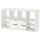 KALLAX shelving unit, with 4 drawers with 2 shelf inserts/wave shaped white, 147x77 cm
