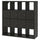 KALLAX shelving unit with 8 inserts, black-brown, 147x147 cm