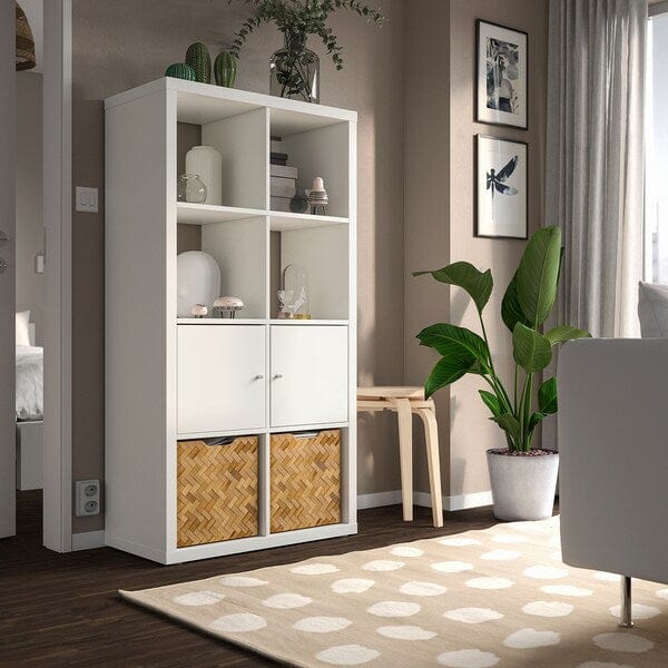 Ikea KALLAX - Shelving unit with doors, white, 77x147 cm