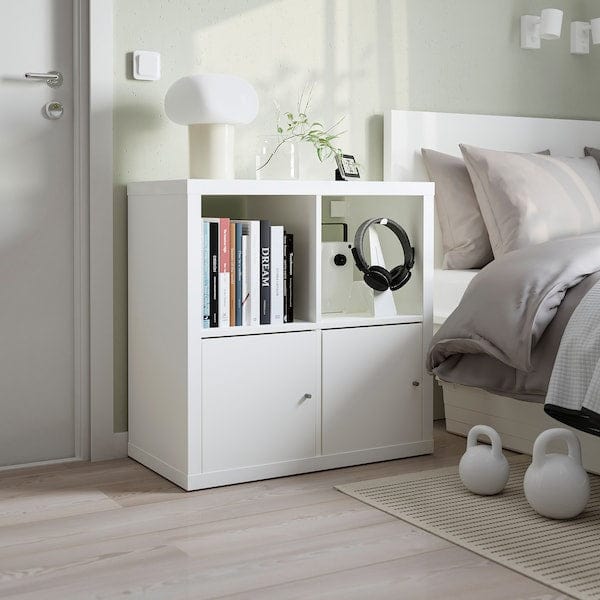 Ikea KALLAX - Shelving unit with doors, white, 77x77 cm