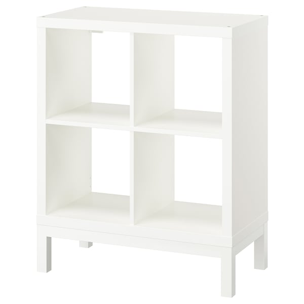 KALLAX shelving unit with underframe, white/white, 77x94 cm