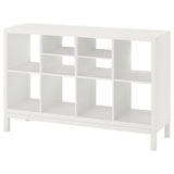 KALLAX shelving unit with underframe, with 2 shelf inserts/white, 147x94 cm