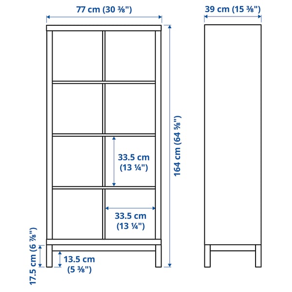 KALLAX - KALLAX Shelving unit with underframe, high-gloss/white/white, 77x164 cm