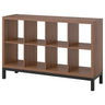 KALLAX shelving unit with underframe, brown walnut effect/black, 147x94 cm