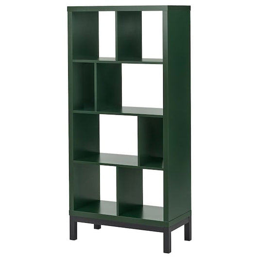 Ikea KALLAX - Shelving unit with underframe, dark green/black, 77x39x164 cm