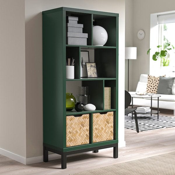 Ikea KALLAX - Shelving unit with underframe, dark green/black, 77x39x164 cm