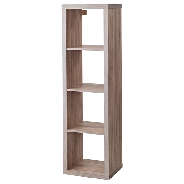 KALLAX shelving unit, walnut effect light grey, 42x147 cm
