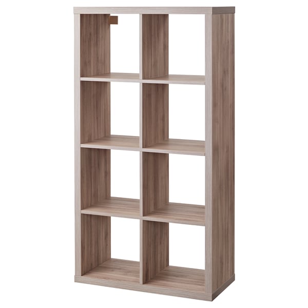 KALLAX shelving unit, walnut effect light grey, 77x147 cm