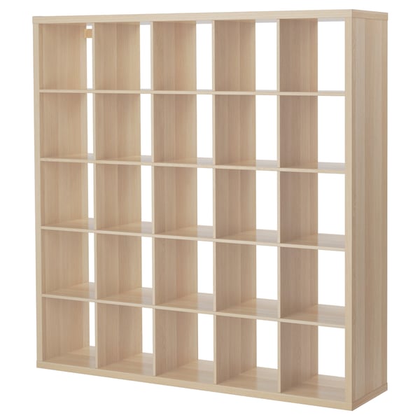 KALLAX - KALLAX Shelving unit, white stained oak effect, 182x182 cm