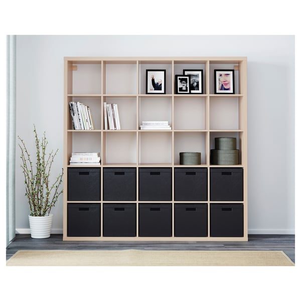 KALLAX shelving unit, white stained oak effect, 182x182 cm