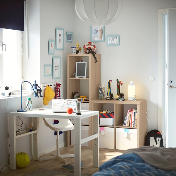 KALLAX shelving unit, white stained oak effect, 77x77 cm