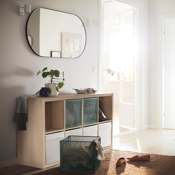 KALLAX shelving unit, white stained oak effect, 77x147 cm