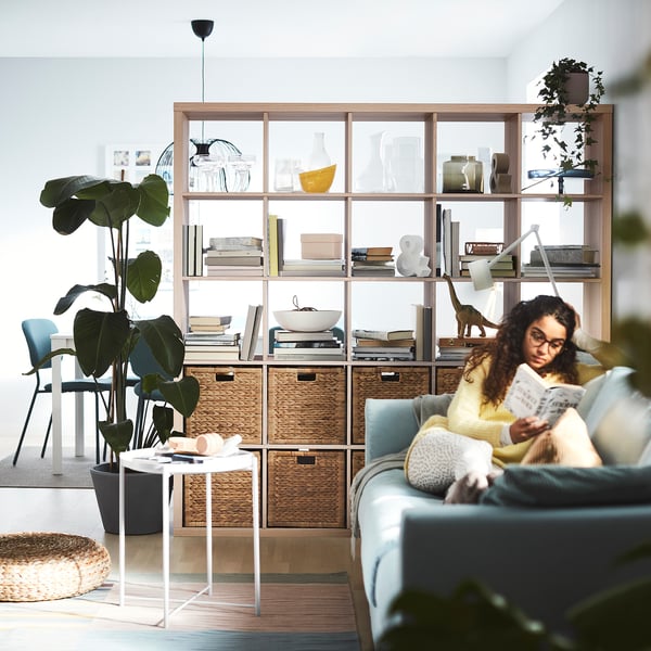 KALLAX shelving unit, white stained oak effect, 182x182 cm