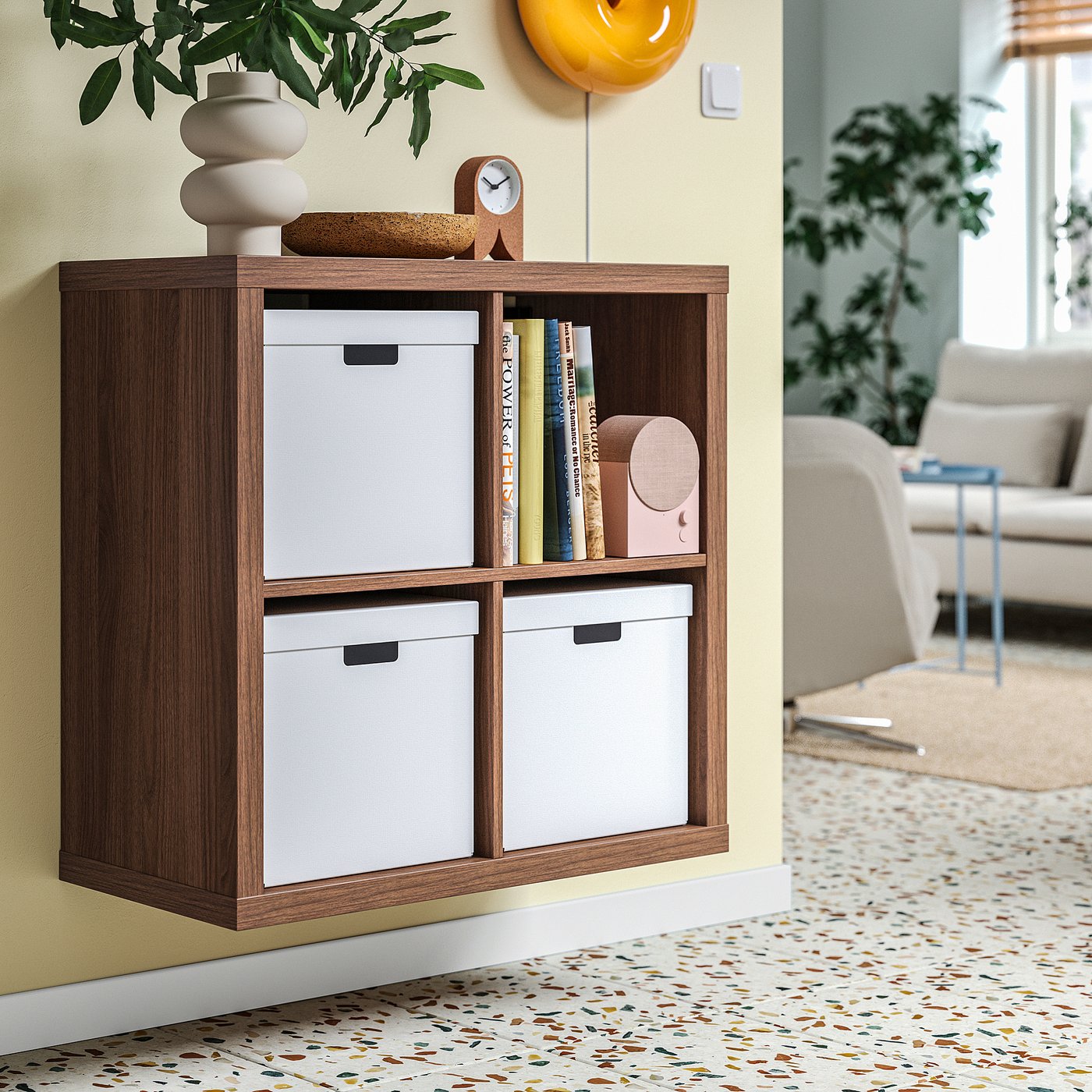 KALLAX shelving unit, brown walnut effect, 77x77 cm