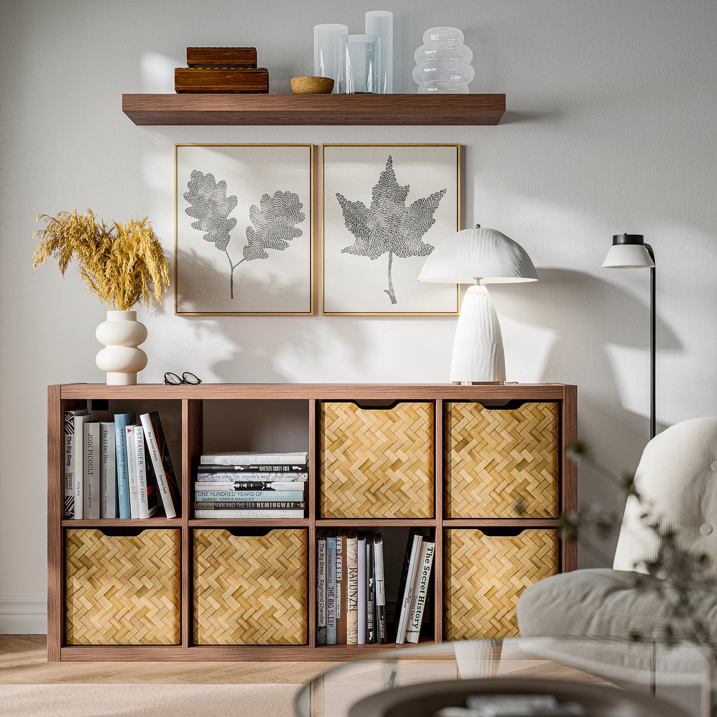 KALLAX shelving unit, brown walnut effect, 77x147 cm