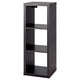 KALLAX shelving unit, black-brown, 42x112 cm