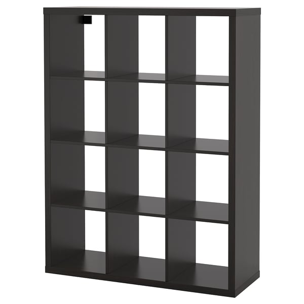 KALLAX shelving unit, black-brown, 112x147 cm