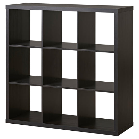 KALLAX shelving unit, black-brown, 111.5x111.5x39 cm