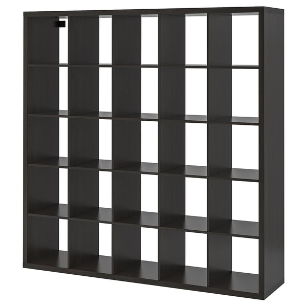 KALLAX shelving unit, black-brown, 182x182 cm