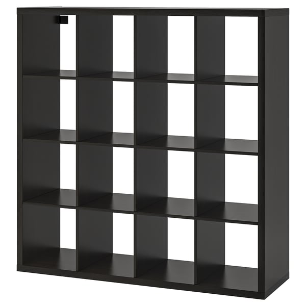 KALLAX - KALLAX Shelving unit, black-brown, 147x147 cm