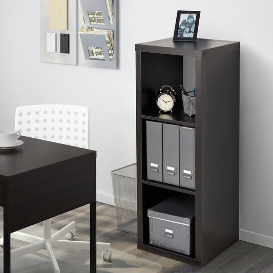 KALLAX shelving unit, black-brown, 42x112 cm