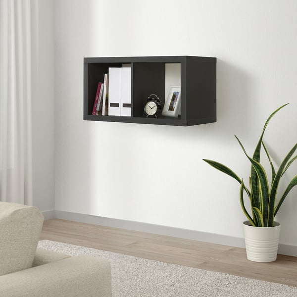 KALLAX shelving unit, black-brown, 77x41 cm