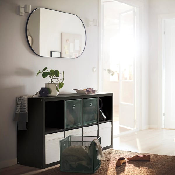 KALLAX shelving unit, black-brown, 77x147 cm