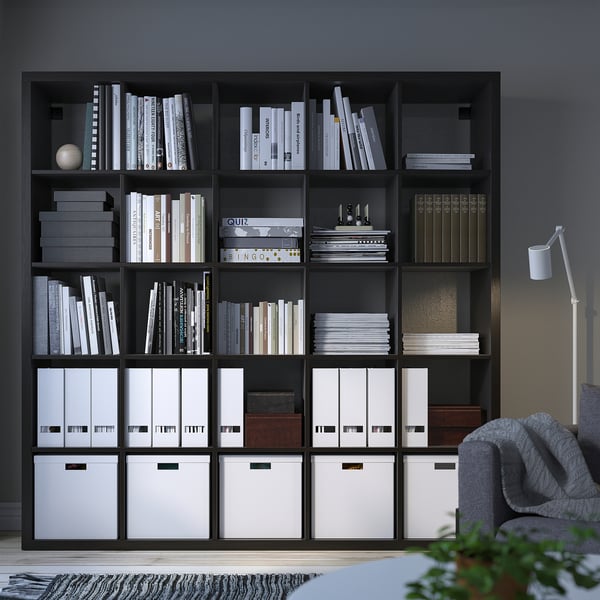 KALLAX shelving unit, black-brown, 182x182 cm