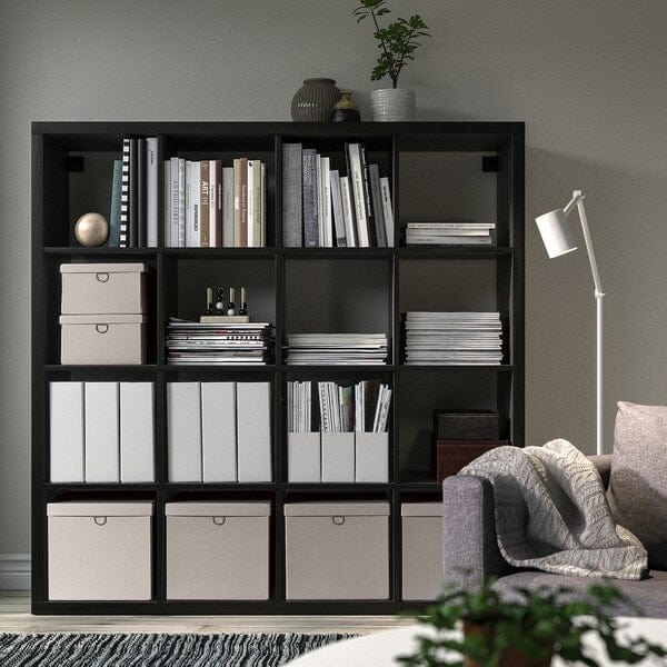 Ikea KALLAX - Shelving unit, black-brown, 147x147 cm