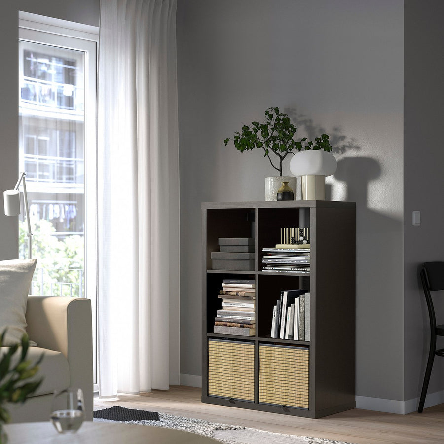 KALLAX shelving unit, black-brown, 77x112 cm