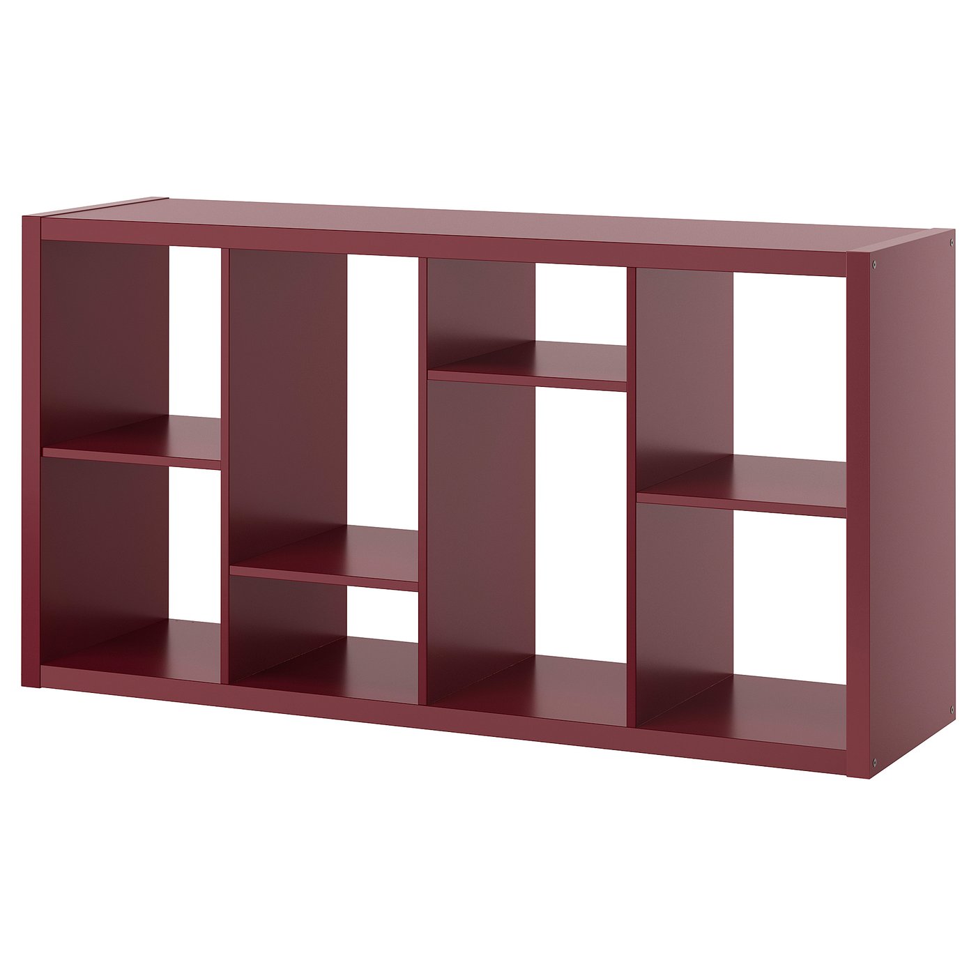 KALLAX shelving unit, brown-red, 147x39x77 cm
