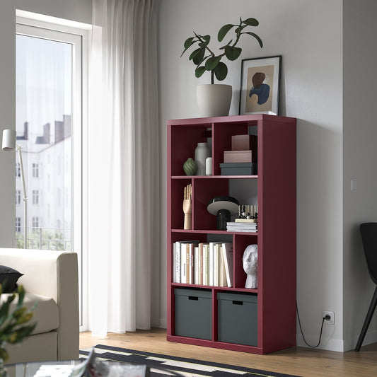 KALLAX shelving unit, brown-red, 147x39x77 cm