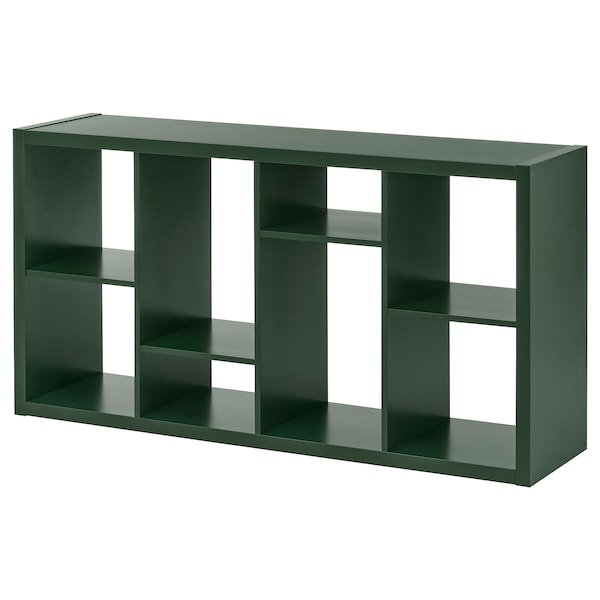 KALLAX - Shelving unit, dark green, 147x77 cm