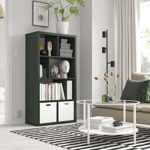 KALLAX - Shelving unit, dark green, 147x77 cm