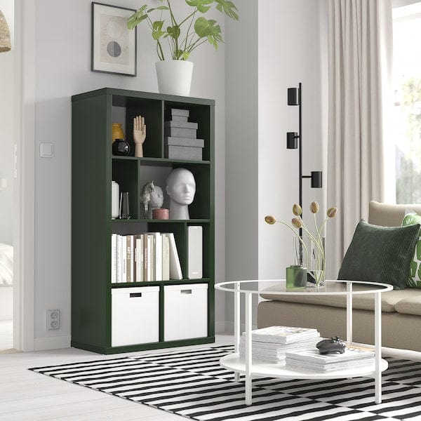 KALLAX - KALLAX Shelving unit, dark green, 147x77 cm - Items