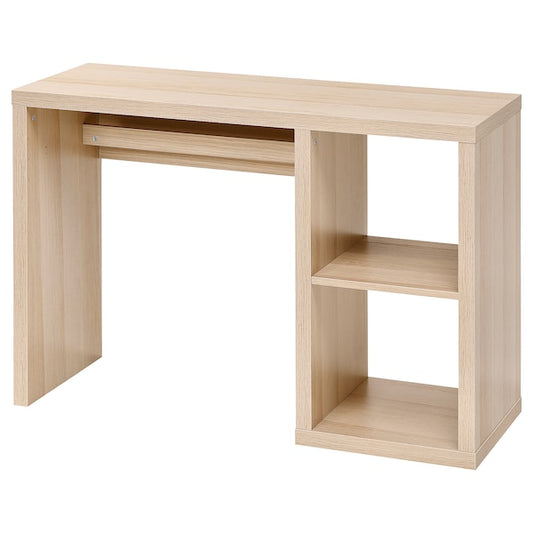 KALLAX - Desk, white stained/oak effect, 111x39 cm