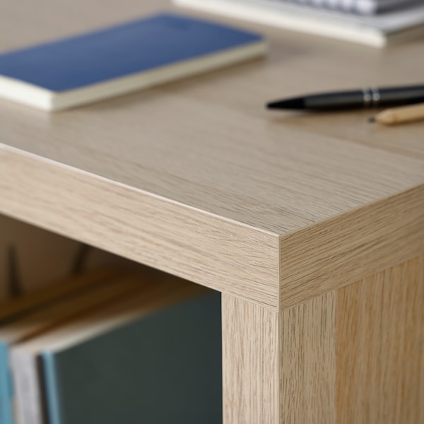 KALLAX - Desk, white stained/oak effect, 111x39 cm