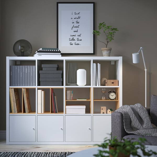 KALLAX insert with 1 shelf, pine, 33x33 cm