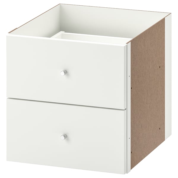 KALLAX insert with 2 drawers, high-gloss white, 33x33 cm